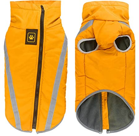 FEimaX Hundemantel Hundejacke wasserdichte Reflektierende Wintermantel mit Fleece Gefüttert Hund Welpen Warm Mantel Haustier Kleidung Wintermantel für Kleine Mittlere Große Hunde