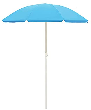 CHFQ 1.8m Ombrello da Giardino Mini ombrellone per Spiaggia Giardino Ombrellone da Mercato Portatile con 8 Stecche Tenda da Sole per Esterni Arcobaleno Blu Rosso