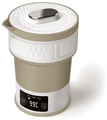 SKUBIS Hervidor Plegable - Hervidor Eléctrico De Compresión, Hervidor De Agua Portátil De Viaje, Mini Hervidor Eléctrico Térmico, Pequeños Electrodomésticos, 600 Ml