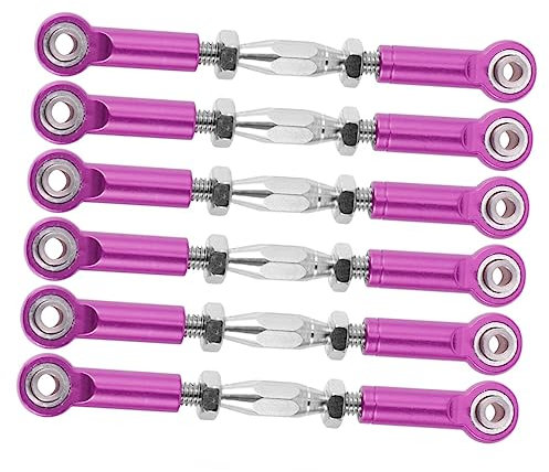 OATIPHO 6pcs Rc Linkage Rod End Turnbuckle Rods Precision Cnc Fit for Rc Car Buggy Offroad Easy to Assemble