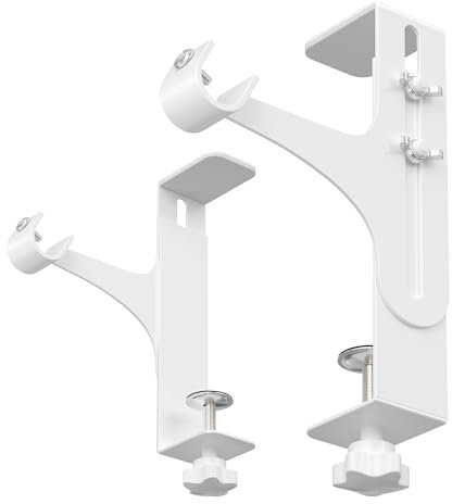 Set 2 Supporti Metallo Aste Tende Cassonetto Tapparelle Ø20-28 mm, Bianco
