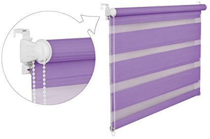 DOPPELROLLO DUOROLLO 95 CM BREIT 200 CM LANG Lila INKL. SEILZUG FENSTERROLLO KLEMMROLLO JALOUSIE