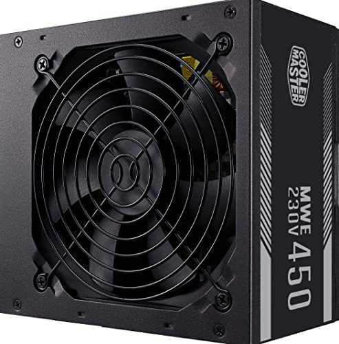 Cooler Master MWE 450 White 230V - Alimentation V2-80 Plus 230V Certifié EU, Ventilateur 120 HDB Silencieux, Circuit CC-CC + LLC avec Rail Simple +12V - Garantie 3 Ans MPE-4501-ACABW-EU