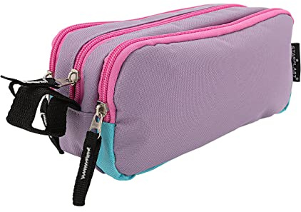 Starplast Estuche Escolar Porta Todo, 3 Cremalleras, 3 Compartimentos, Gran Capacidad, Multiuso, para Uso Escolar, Trabajo, Universidad - Lila Pastel