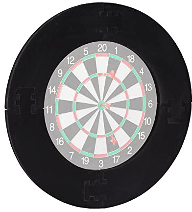 Relaxdays Dart Catchring R7, 4-teilig, Schutzring für 45cm Dartscheibe, stabil, Wandschutz, EVA, Gesamt-Ø 72 cm, schwarz, 72 x 72 x 3 cm