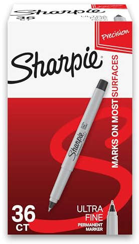 Sharpie 24390235 Permanent Marker Ultra Fine Tip Black Ink 36/Box (2082960)