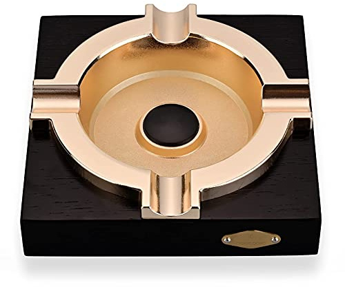 CIGARLOONG Cenicero de cigarros de metal de escritorio con 4 ranuras cenicero para cigarrillos para uso interior y exterior