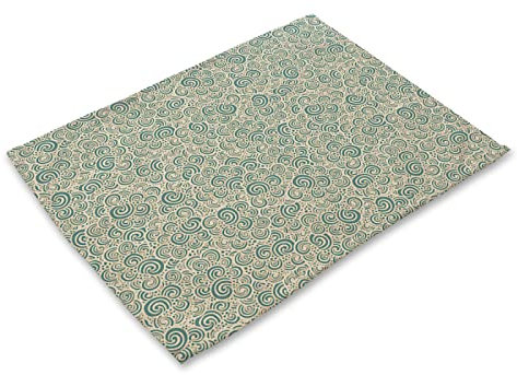 Manteles Individuales Elegante Verde Salvamanteles Individuales Algodón Lino Lavable Mantel Individual Resistente al Calor Individuales Mesa Engrosamiento Bajoplatos 30x45cm 6 Pcs