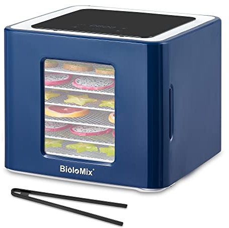 Biolomix Food Dehydrator with 6 Trays, LED Touch Control Design Adjustable Digital Temperature and Time, Food Dryer Machine for Jerky, Meat, Beef, Dog Treats, Fruit, Vegetable, Herb, Yogurt