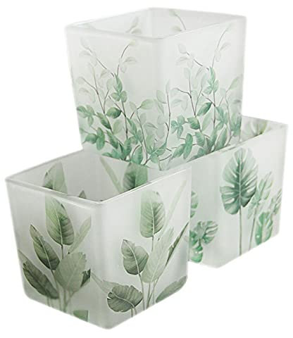 HEXEH Kerzenhalterhalter Einfache Blattglas Kerzenhalter Tasse DREI Teil Romantische Kerzenlicht Dinner DIY Aromatherapie Kerzenschale Kann Pflanzen anbauen Kandelaber (Color : B)