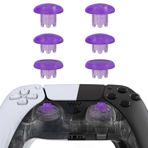eXtremeRate Edge Joystick pour ps5 pour ps4 Manette | 6 Joysticks Interchangeables pour ps5 pour ps4, Transparent Violet