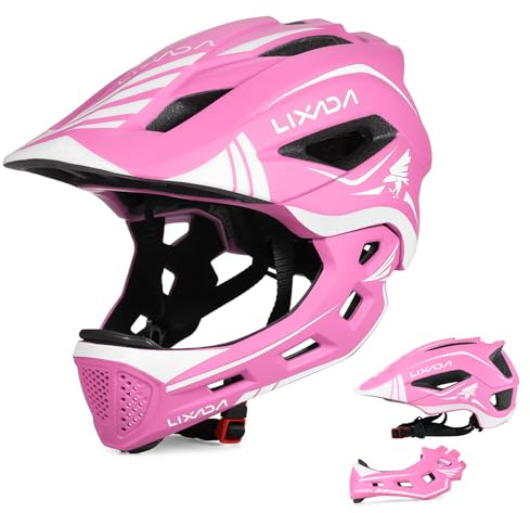 Lixada Casco Integrale per Bambini, Rimovibile per Bambini Ragazzi Ragazze Casco Protettivo per Ciclismo Skateboard Pattinaggio 52-56 cm
