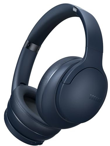 DOQAUS Wireless Headphones Over Ear, 90H Playtime Bluetooth Headphones Over Ear, 3EQ Mode, Bluetooth 5.3, HiFi Stereo Headphones Wireless with Mic, Soft Memory Protein Earmuffs,for Phone/PC(Navy Blue)
