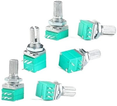 BYCIFRLG 5 stücke B5K B10K B50K B100K B500K RK097 RV097NS Audio Verstärker Versiegelt Linear Volumen Potentiometer Widerstand 15mm Welle 3/5/6/8pins (Size : RK097G 6PIN 20K)