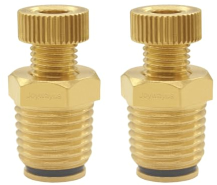 Joywayus 2PCS Brass 1/4 NPT Male Air Compressor Tank Drain Cock External Drain Valve Air Hose Fitting with Knurled Handle