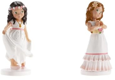 Dekora - Figura Decorativa Niña para Tarta de Primera Comunión Berta - 16 cm, 315115 & 315114 Figura Decorativa Niña para Tarta de Primera Comunión Betty, 16 cm