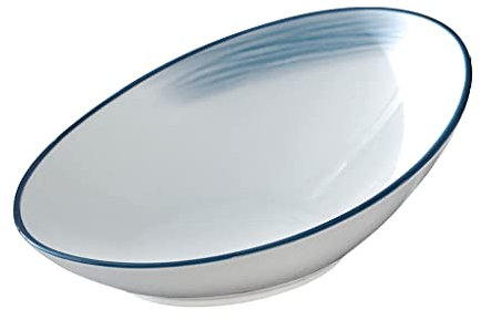 IMEITE Insalatiera Insalatiera Ciotola di frutta in ceramica Piatto da portata Ciotola obliqua Cucina di casa Ristorante Insalatiera di verdure Ciotola for pasta Ciotole Di Pasta(Color:A2pc,Size:L)