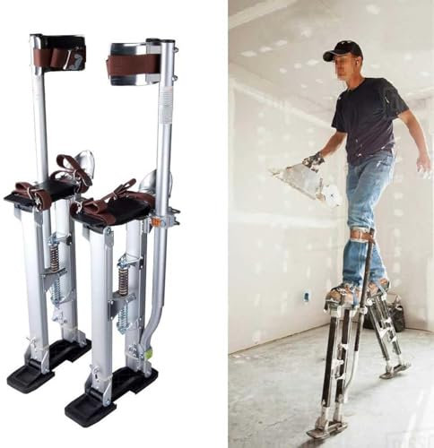 SMoonga Verstellbare 61-100 cm (24-40 Zoll) Trockenbau-Verputzstelzen, Aluminium-Trockenbau-Stelzen, Malerwerkzeug, für Bauarbeiter, Dekorateure, Maler und Verputzer, hohe Stabilität