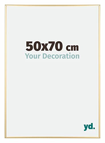 yd. Your Decoration - Puzzlerahmen 50x70 cm - Gold - Puzzlerahmen 500-1000 Teile - Metall Bilderrahmen - Kent