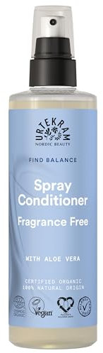 Urtekram Fragrance Free Spray Conditioner - Mild Organic Formula 100% Natural Ingredients, Soothing Aloe Vera Extracts, Leave in Conditioner, Sensitive Scalp Care - 250ml (Pack of 1)
