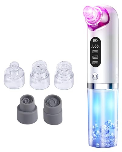 Extracteur de points noirs pour le visage, 3 modes, aspirateur à vide, extracteur de points noirs, extracteur de points noirs, extracteur de points noirs, aspirateur nez acné avec 5 têtes d'aspiration