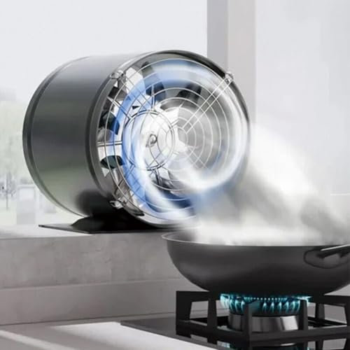 JoyousMall 6Inch Kitchen Exhaust Fan, 220V Multifunction Powerful Low Noise Extractor Household Kitchen Wall Fan