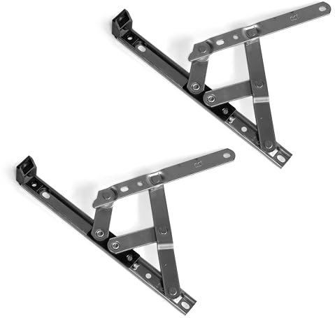 Pair of uPVC Window Hinges, 17mm Stack Height, Double Glazing Friction Stay, Non Handed, Ferretic Steel, Window Stays, Friction Hinges. Top/Side Hung Window Hinge (8 Inch (Top Hung))