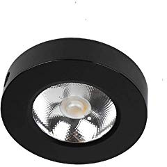 IUokLU Indoor 7W LED Ceiling Spotlight Surface Mounted COB Lighting Simple Mini Spotlight Ceiling Downlight for Hallway Gallery Display Kitchen and Living Room High,Black-White_Quantity: 1