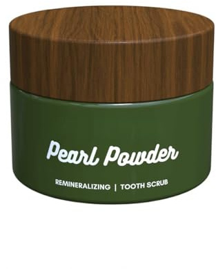 Polvere Dentifricia Rimineralizzante alla Perla, Polvere Sbiancante Naturale per Denti, Rinforzante e Smalto più Luminoso, Ripara la Retrazione Gengivale, Alito Fresco