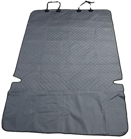 POENVFPO Cubierta del Asiento para el Automóvil para Perros, Tela de Lluvia Oxford Anti -Slip Asiento Trasero Extensor Troncal para Perros Grandes (Grey)