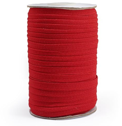 FQTANJU Rotolo di nastro elastico da 6 mm (50 yards) – 1/4 di pollice piatto intrecciato elastico per cinture, cucito, pantaloni, abbigliamento e fai da te