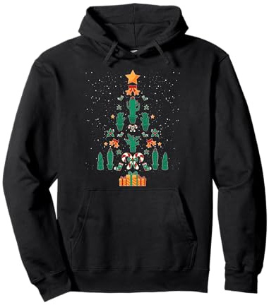Succulent Cactus Christmas Tree Xmas Pullover Hoodie