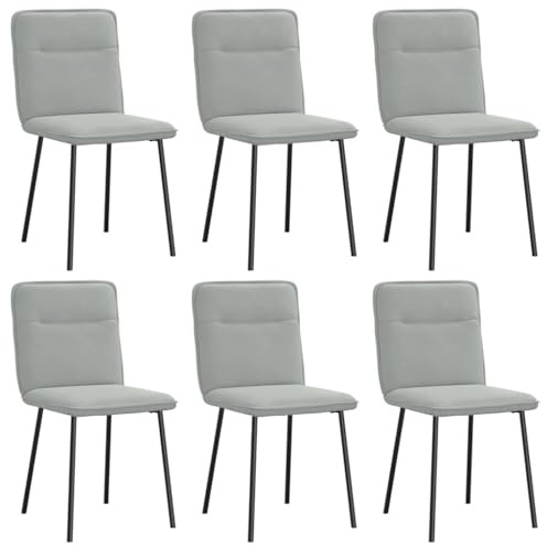 Frdhee Silla Tocador Sillón,Sillas de Comedor 6 Piezas Gris Claro Terciopelo,Silla de visitantes para Comedor,Salón,Dormitorio y Recepción
