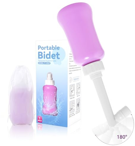 Po Dusche Wochenbett - Tragbare Peri Flasche für sanfte Intimhygiene nach Geburt & Operation, ohne Abwischen, 180° abgewinkelte Düse