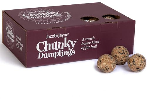 Fat Balls For Wild Birds - Jacobi Jayne® Chunky Dumplings™ Premium Suet Balls - Pack Of 48 x 100g - High Energy Fat Balls Wild Bird Food Feed To Attract Small Wild Birds Year Round