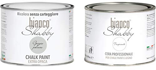CHALK PAINT & CERA NEUTRA Shabby Chic + Professionelles Wachs, grau
