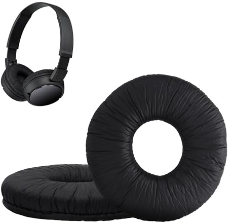 kwmobile 2 x öronkuddar kompatibla med Sony MDR-ZX100/ZX110/ZX300/V150 – PU-läderbyte öronkuddar för hörlurar – svart, Svart