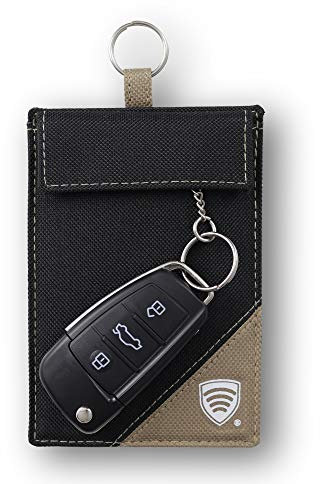 Signal-Blocker-Tasche für schlüssellosen Autoschlüssel, Faraday-Käfig, 100 % RFID-Schutz, KUK98 (schwarz-grau)