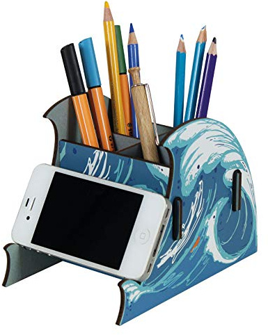 Werkhaus PP 1173 Stiftebox Smart Penbox Welle mit Handyhalter (ohne Inhalt)