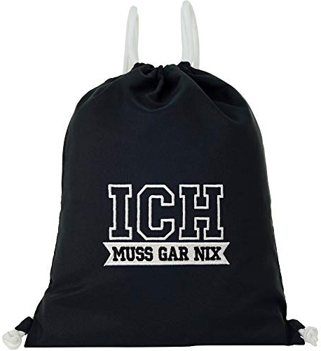 EXPRESS-STICKEREI Turnbeutel Rocker |Beutel schwarz wasserdicht Sportbeutel Männer Gymbag Rucksack lustige Beuteltasche | Geschenk Festival Rucksack