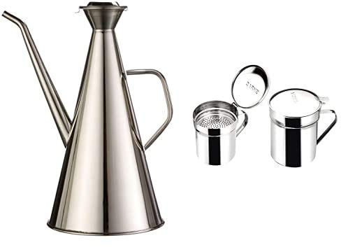 IBILI 709710 - Aceitera INOX Iberica 1 Lt. + 700001 - Grasera INOX Promo-Carne 0,50 Lt., 1 Unidad
