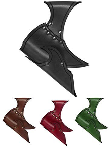 Andracor - Martialischer Leder-Waffenhalter mit Rillenverzierung für Dämonen, Dunkelelfen & düstere Geschöpfe - LARP, Mittelalter, Fantasy & Cosplay (Braun/Rechts)