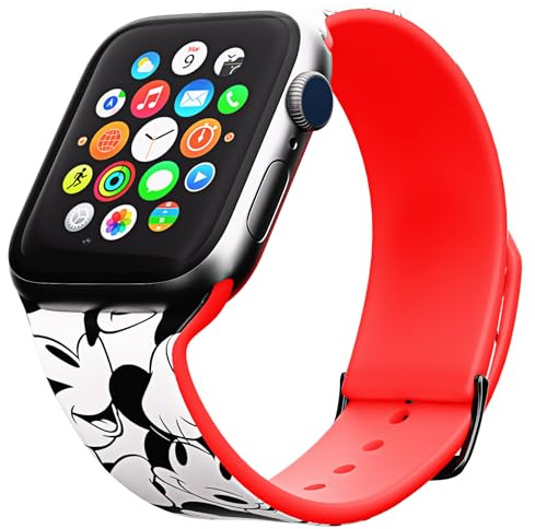 Disney Minnie Mouse Wristband For Apple Watch Band Series 9/8/7/6/5/4/3/2/1/SE 38MM, 40MM and 41MM | Minnie Mouse Gifts for Women and All Fans | Replacement Apple Watch Bands For Women