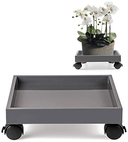 Skelang Blumentopfständer auf Rädern, Pflanzenständer, ABS-Untersetzer auf Rädern, zum Bewegen von Topfpflanzen, Brückenblumenpflanzen, Tragfähigkeit 50 kg (quadratisch)