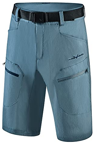 Black Crevice trekkingshorts herr I trekkingbyxor herr korta I herr utomhusshorts I vattenavvisande och snabbtorkande I hållbara och ventilerande vandringsshorts med fickor, Blå Mirage/Steel Blue, 50