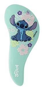 DISNEY STITCH – Mini Spazzola Districante S – Districatura Divertente Senza Trazione – Setole Ultra Morbide Anti‑Nodi – Manico a S Antiscivolo – Formato Tascabile – Design Colorato
