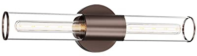 Eietonte Bathroom Vanity Light Fixture, 2-Light Oil Rubbed Bronze Wall Sconce Lighting Fixture with Clear Glass, Indoor E26 Socket Wall Lamp for Mirror Living Room Hallway(Bulb Not Included)