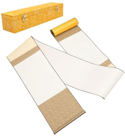 NUOBESTY Leere Kalligraphie Rollenpapier Wandmontagerolle aus Papier für Schreiben und Malen mit Aufbewahrungsbox für Kalligrafie und Wanddekoration