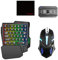docooler Set tastiera e Mouse Convertitore per giochi mobili BT5.0 con tastiera a 25 tasti con una sola mano, mouse, supporto per telefono cellulare, tappetino per mouse Set da 5 pezzi