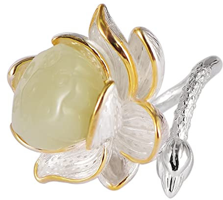 Skcess Vorsteckring Silber, Verlobungsringe Silber Gold Jadeblume Geschenke für Damen Frauen Freundin Adjustable